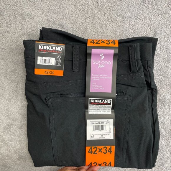 NEW Kirkland Men's 42x34 Commuter Pant Black  4-Way Stretch UPF 50 - Picture 6 of 8